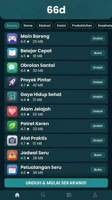 Aplikasi Populer & Kanal Uji Terbaik di 66d — Pusat Akses Anda