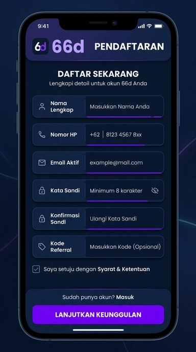 Panduan Registrasi Akun Baru 66d untuk Pengguna Indonesia