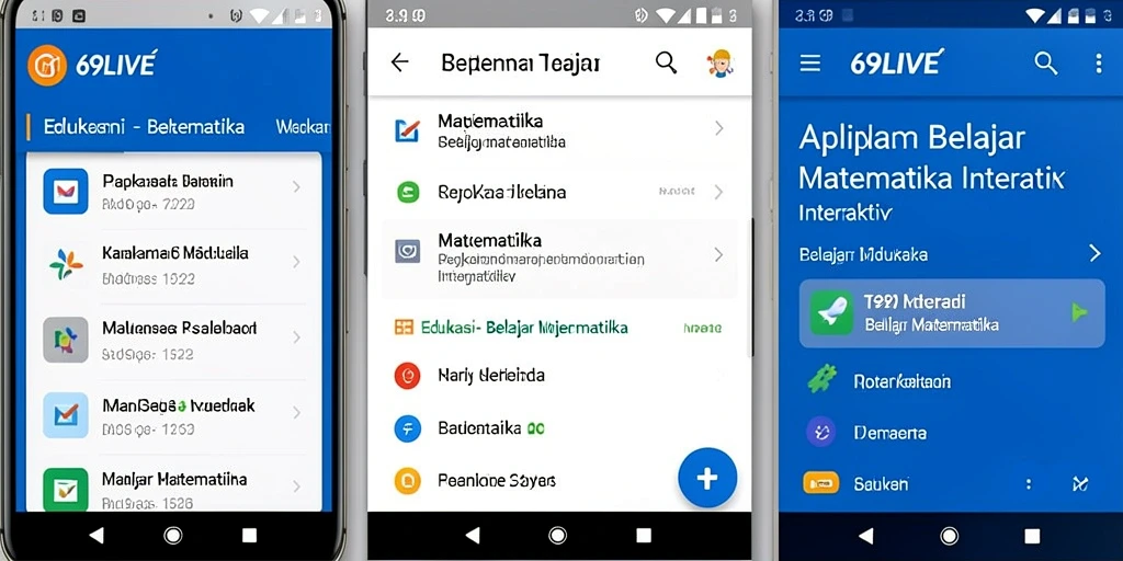 Tampilan antarmuka aplikasi 69LIVE yang user-friendly.