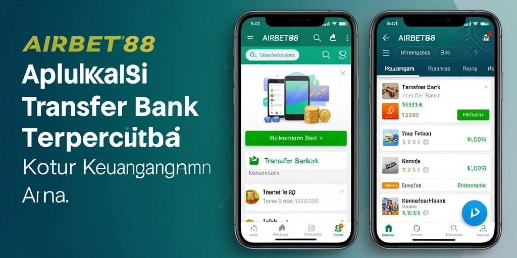 Tampilan antarmuka aplikasi AIRBET88 untuk Transfer Bank.