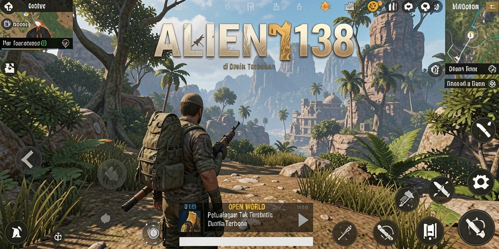 Tampilan antarmuka seru dalam game Open World ALIEN138.