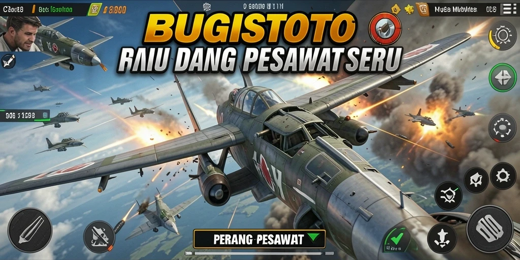 Tampilan antarmuka BUGISTOTO saat pertempuran pesawat.