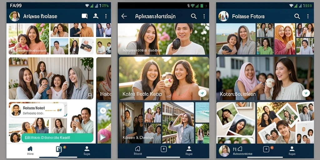 Antarmuka aplikasi FA99 untuk membuat kolase foto yang memukau.