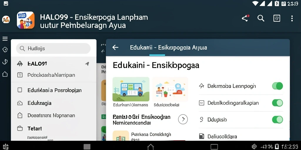 Tampilan antarmuka HALO99 yang menarik dan informatif.