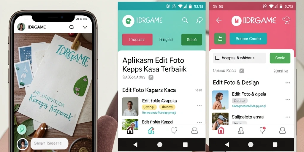 Tampilan antarmuka menarik dari aplikasi Edit Foto Kertas Kaca.