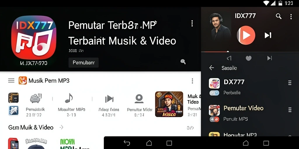 Antarmuka bersih IDX777 dengan fitur Pemutar MP3 yang mudah diakses.