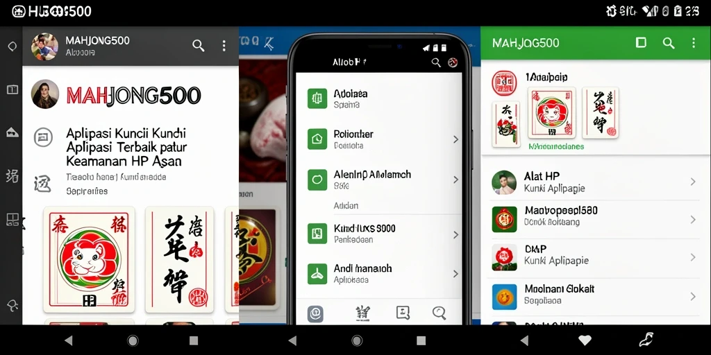 Tampilan antarmuka dan fitur kunci aplikasi MAHJONG500.