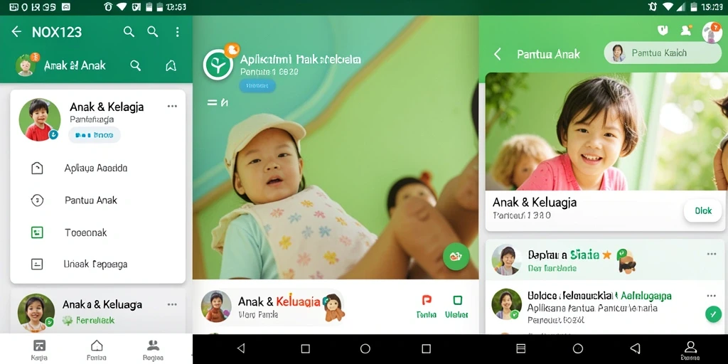 Tampilan antarmuka aplikasi NOX123 untuk Pantau Anak yang intuitif.