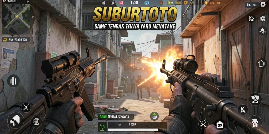 Tampilan antarmuka SUBURTOTO saat bermain tembak senjata.