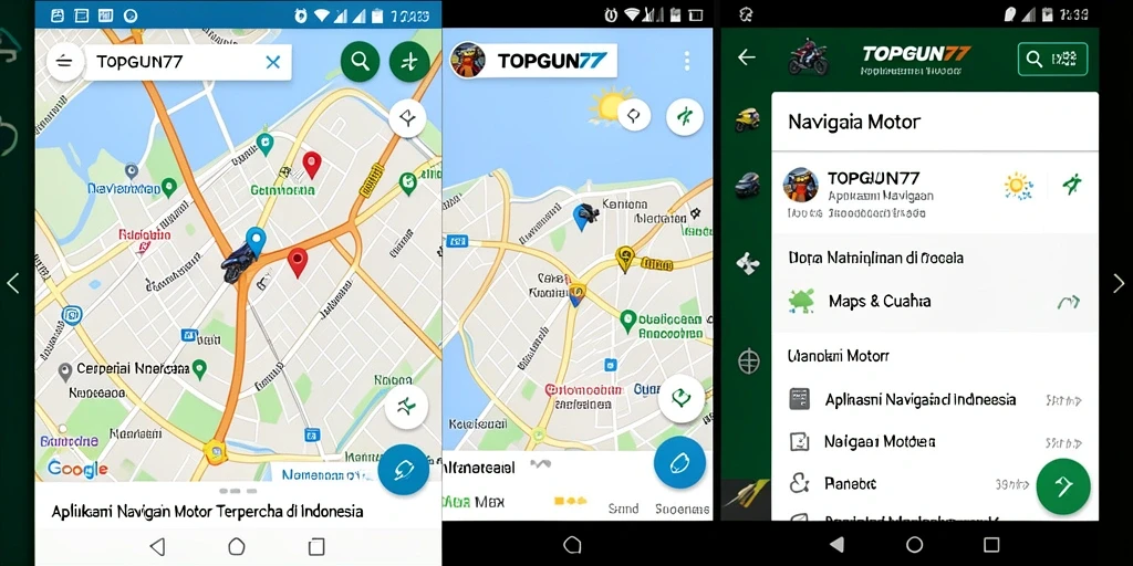 Antarmuka aplikasi TOPGUN77 yang intuitif untuk Navigasi Motor.