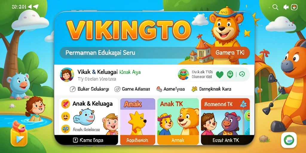 Tampilan antarmuka VIKINGTOTO yang ceria dan ramah anak.